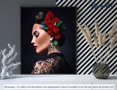 Peinture par Numéro Figured'Art - Femme espagnole - Kit de Loisir Créatif DIY Numéro d'Art Complet - 40x50cm sans châssis en bois