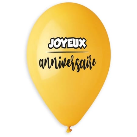 5 Ballons Joyeux Anniversaire Multicolore Ø33cm