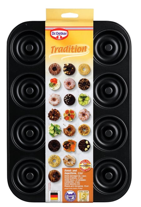 Moule à Donuts Et Bagels Dr. Oetker Tradition – 12 Empreintes – Acier – Neuf