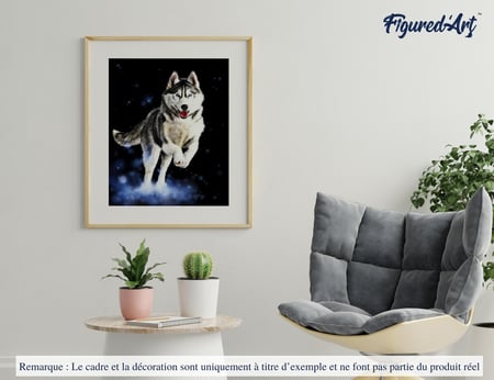 Peinture par Numéro Figured'Art - Husky - Kit de Loisir Créatif DIY Numéro d'Art Complet - 40x50cm sans châssis en bois