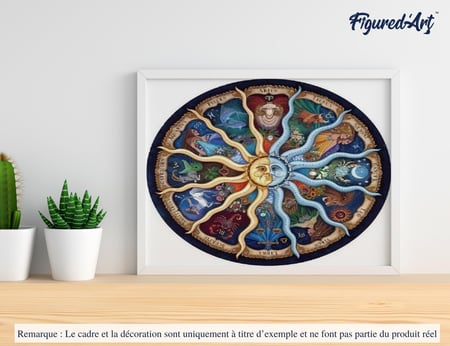 Peinture par Numéro Figured'Art - Zodiaque - Kit de Loisir Créatif DIY Numéro d'Art Complet - 40x50cm sans châssis en bois