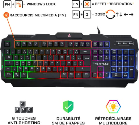 Combo gaming ARGON G-Lab clavier souris casque et tapis