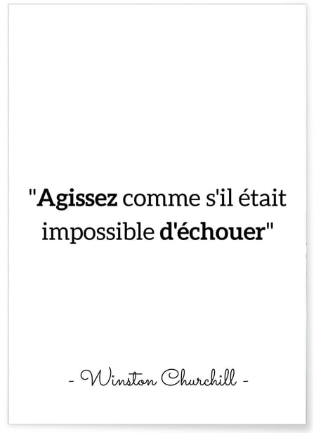 Affiche citation Winston Churchill 'Agissez comme s'il était...' | A3 : 29,7x42cm