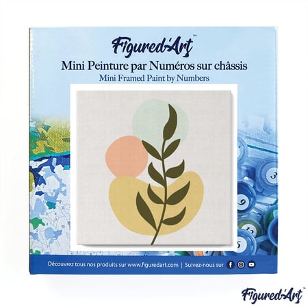Mini Peinture par Numéro Figured'Art 20x20cm avec cadre Plante - Petit Format