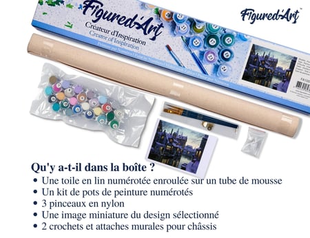 Peinture par Numéro Figured'Art - Canaux au crepuscule - Kit de Loisir Créatif DIY Numéro d'Art Complet - 40x50cm sans châssis en bois