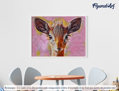 Peinture par Numéro Figured'Art - Biche mignonne - Kit de Loisir Créatif DIY Numéro d'Art Complet - 40x50cm sans châssis en bois