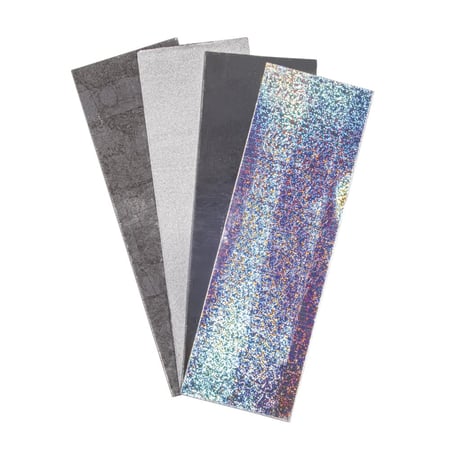 Feuille de cire Tons argentés, 20x6,5cm, 4 couleurs triées,