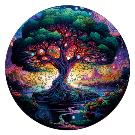 Puzzle Bois Adultes 109 Pièces - Formes Uniques, 14+ Ans, Coffret Cadeau Bois (20x20 Cm) - Détente Et Stimulation Cérébrale - 9