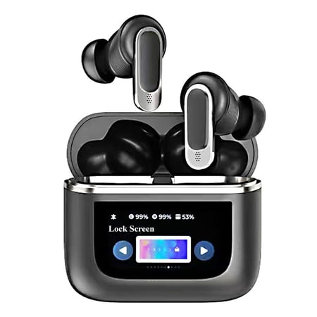 Ecouteurs Bluetooth Or Ecran Tactile ANC Son Immersif Etanche IPX5 Noir YONIS