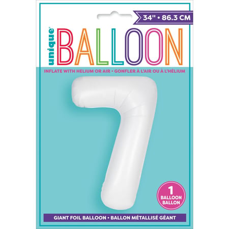 Ballon Géant Blanc Mat - Chiffre 7