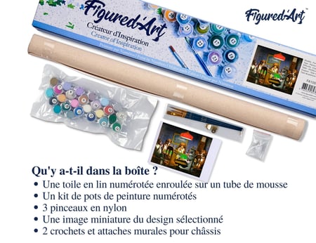 Peinture par Numéro Figured'Art - Les Chiens jouent au Poker - Kit de Loisir Créatif DIY Numéro d'Art Complet - 40x50cm sans châssis en bois