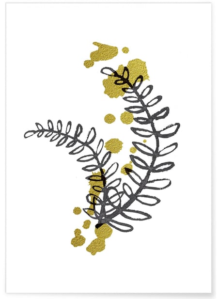 Affiche Abstract Feuille d'or 3 | A3 : 29,7x42cm