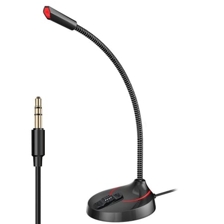 Microphone De Bureau Noir Avec Bras Flexible Et Son Clair Haute Résolution YONIS