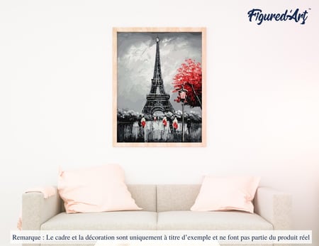 Peinture par Numéro Figured'Art - Paris Tour Eiffel - Kit de Loisir Créatif DIY Numéro d'Art Complet - 40x50cm sans châssis en bois