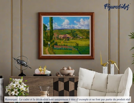 Peinture par Numéro Figured'Art - Paysage aux Pâtis - Camille Pissarro - Kit de Loisir Créatif DIY Numéro d'Art - 40x50cm sans châssis en bois