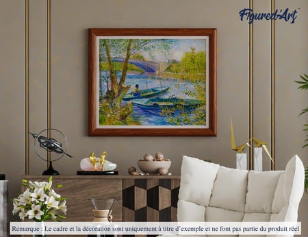 Peinture par Numéro Figured'Art - La pêche au Printemps Pont de Clichy - Van Gogh - Kit de Loisir Créatif Numéro d'Art - 40x50cm sans châssis en bois