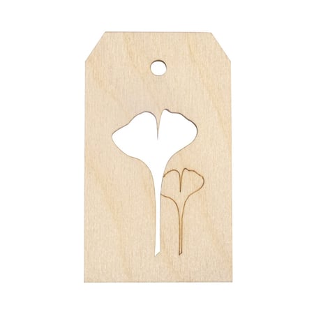 Pend.bois Feuille de gingko,FSC MixCred, nature, 4,8x8,2cm