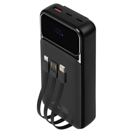 Rivacase Powerbank VA2221 20000mAh USB QC et USB-C PD 22.5W avec 3 câble Noir