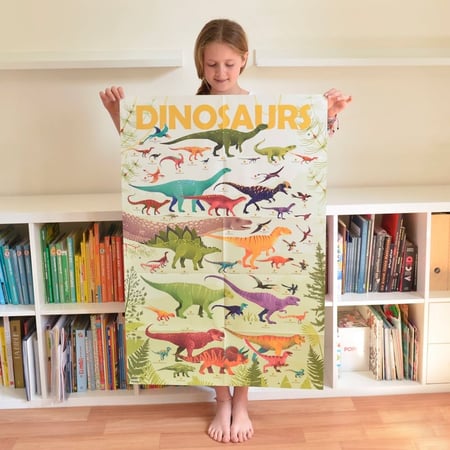 Poster découverte avec stickers dinosaures