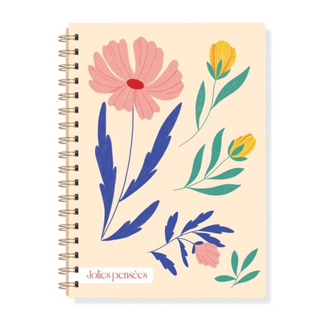 Carnet de notes A5 à spirale - A fleur de peau - Hirondelles & Cie