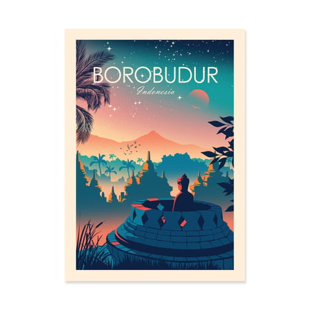 Affiche 30x40 cm - Borobudur Indonesia - Studio Inception