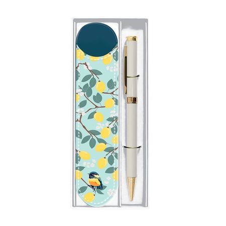 Set cadeau stylo bille & étui assorti Portrait d'un oiseau - Hirondelles & Cie