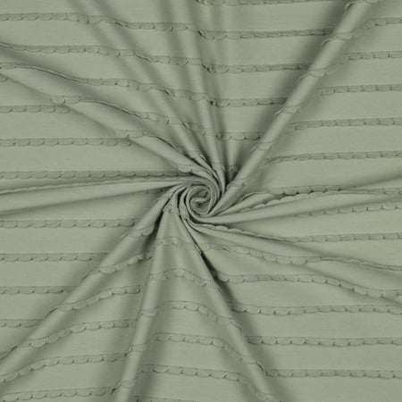 Tissu Jersey Coton à volants uni Vert sauge