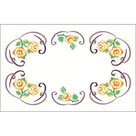 LUC - Napperon Ovale 30x40 cm 100% Coton Blanc Bordé Dentelle