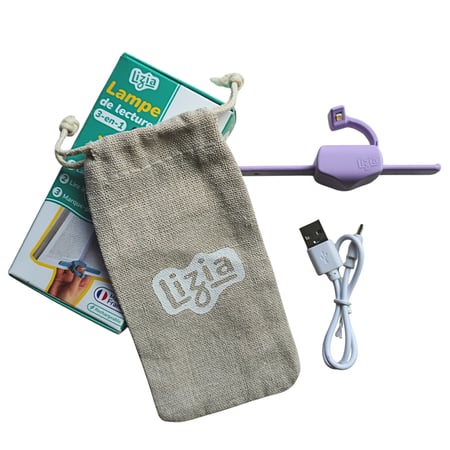 Pack essentiel : Lizia violet + câble + pochette lin