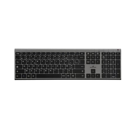 Pack Clavier et Souris sans Fil Grapheme BlueElement - Wireless avec Smart Dongle - Clics Silencieux - Design Ultra Slim - Ergonomique - Rechargeable - Gris - AZERTY FR