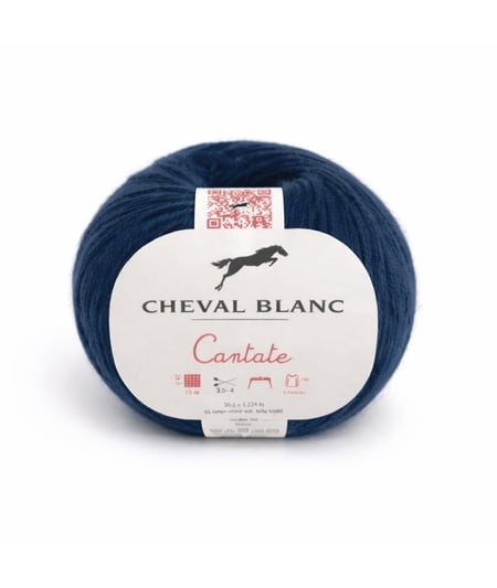 Pelote à tricoter laine et mohair CANTATE - Cheval blanc 307 Bleu
