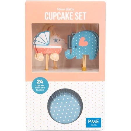 Kit 24 Caissettes et Déco Cupcakes - Baby