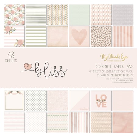 Scrapbooking Bloc Bliss, 30,5x30,5cm, 180g / m², bloc 48feuilles