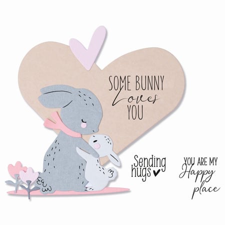 Matrices de découpe et tampons Sizzix - Bunny Love par Olivia Rose - Métal