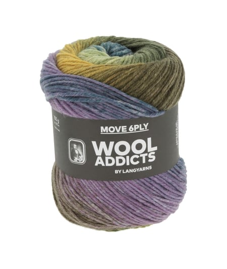 Pelote de laine MOVE 6 fils – 100 gr - Wool Addict - Spécial chaussettes - Ultra-résistante & respirante 0003 Multicolore