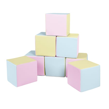 Lot cubes XXL mousse 8 pcs rose, bleu, jaune
