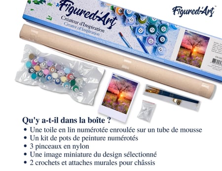 Peinture par Numéro Figured'Art - Arbre Corps de Femme - Kit de Loisir Créatif DIY Numéro d'Art Complet - 40x50cm sans châssis en bois