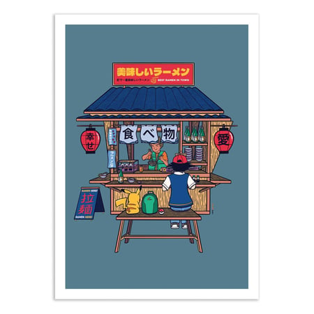 Affiche 50 x 70 cm -  House of Ramen Pikachu - Rafa Gomes