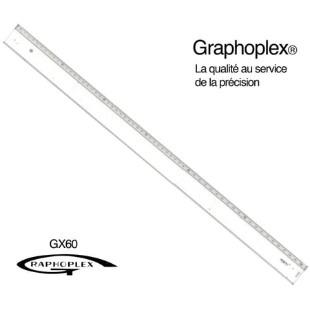 Graphoplex - Règle transparente 1 biseau + bosselage 60 cm