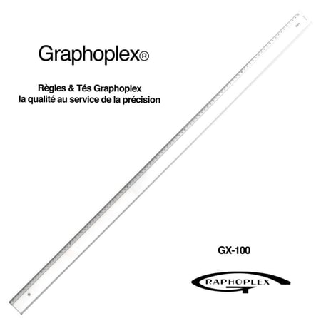 Graphoplex - Règle transparente 1 biseau + bosselage 100 cm