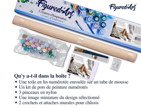 Peinture par Numéro Figured'Art - Repos face à la Mer - Kit de Loisir Créatif DIY Numéro d'Art Complet - 40x50cm sans châssis en bois