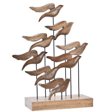 Décoration oiseaux en bois d acacia à poser