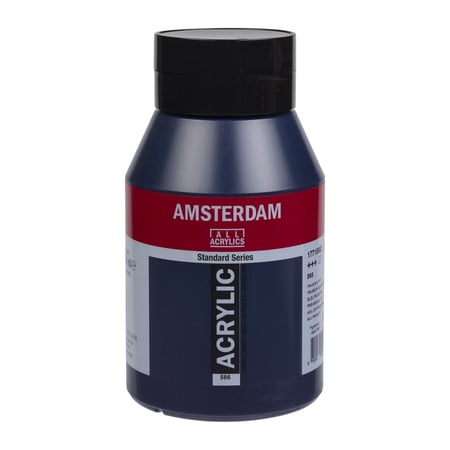 Bouteille 1000 ml - Peinture acrylique Amsterdam Standard Series - Bleu de Prusse Phtalo 566 - Fine - Semi-transparente