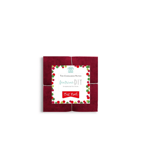 PACK C'EST NOEL - 9 COLORIS DE FEUTRINE 15x15cm EN CAMAIEUX Blanc;Rouge;Vert taille n°15 x 15 cm