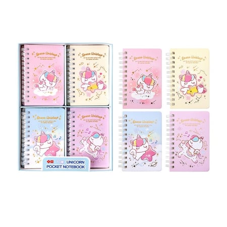 Mini Carnet à Spirales Licorne Girly Kawaii