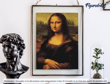 Peinture par Numéro Figured'Art - Da Vinci Mona Lisa La Joconde - Kit de Loisir Créatif DIY Numéro d'Art Complet - 40x50cm sans châssis en bois