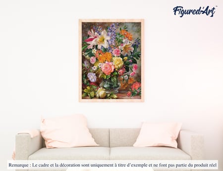Peinture par Numéro Figured'Art - Explosions de fleurs - Kit de Loisir Créatif DIY Numéro d'Art Complet - 40x50cm sans châssis en bois