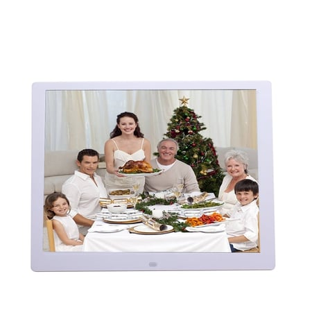 Cadre Photo Numérique 14 pouces Ecran LED 4:3 Album Digital + SD 4Go Blanc YONIS