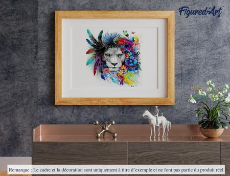 Peinture par Numéro Figured'Art - Lion Prêt pour la Parade - Kit de Loisir Créatif DIY Numéro d'Art Complet - 40x50cm sans châssis en bois