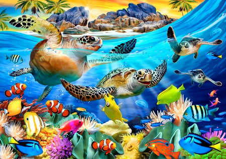 Puzzle 1000 pièces - Turtle Beach - Bluebird Puzzle